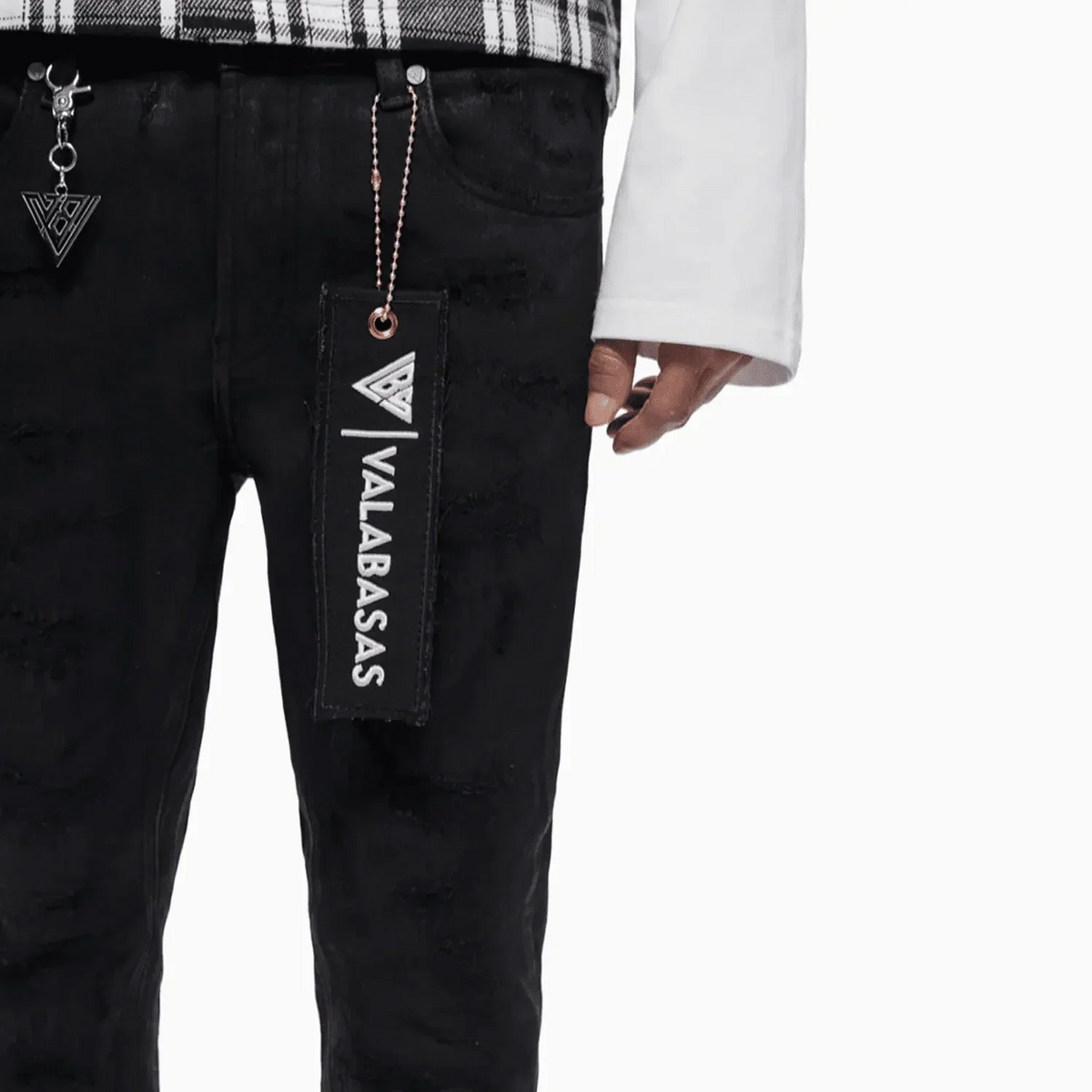 Pantalón de mezclilla encerada apilada Trance para hombre
